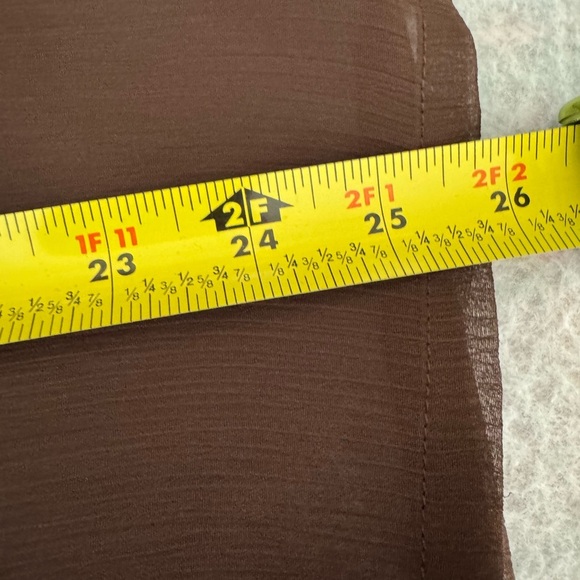 Linea By Louis Dell'Olio Brown Sheer Button-Up Blouse & Tank Set L - Picture 16 of 16